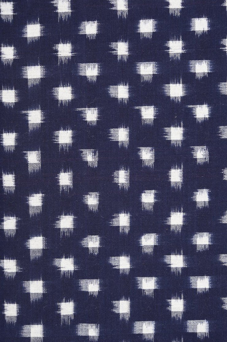 Blue Cotton Ikat 070 Fabric