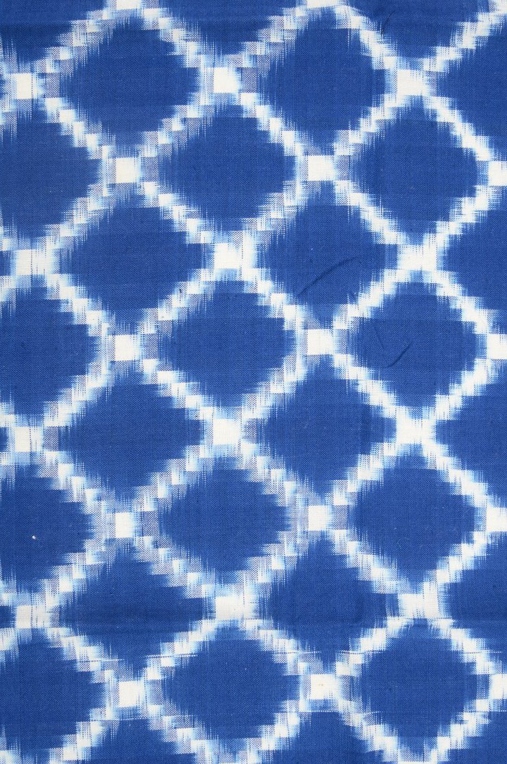 Blue Cotton Ikat 072 Fabric