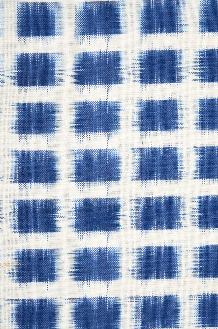 Blue Cotton Ikat 115 Fabric
