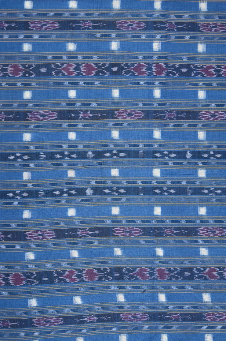 Blue Cotton Ikat 136 Fabric