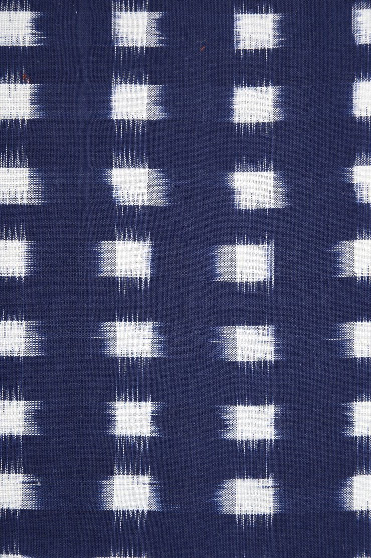 Blue White Cotton Ikat 008 Fabric