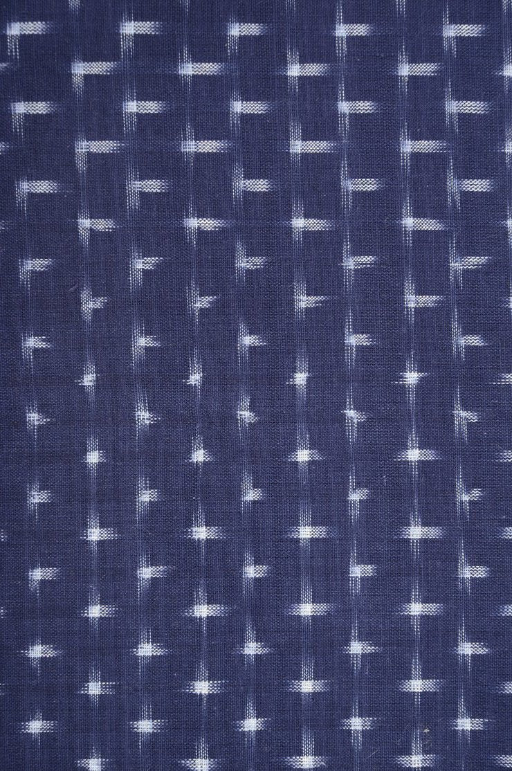 Blue White Cotton Ikat 011 Fabric