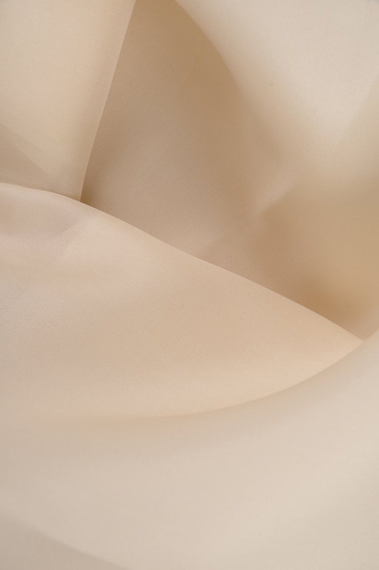 Blush Silk Satin Face Organza Fabric