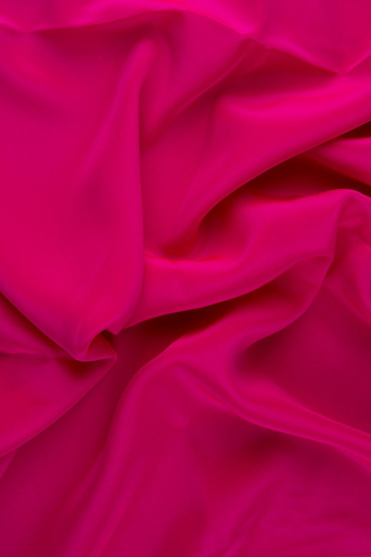 Bright Fuchsia Silk Crepe de Chine Fabric