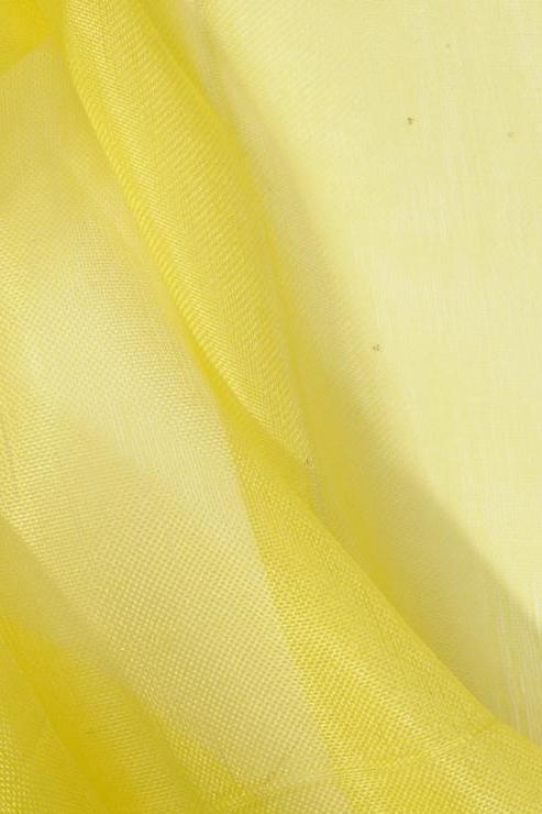Bright Yellow Silk Organza Fabric By The Yard