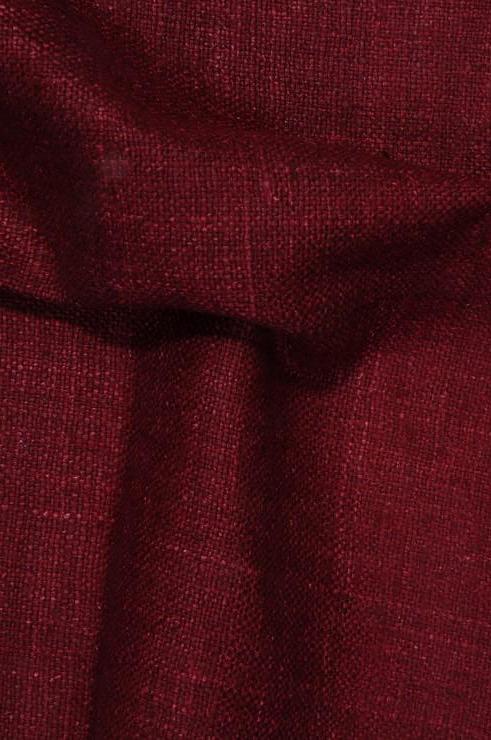 Burgundy Silk Linen (Matka) Fabric