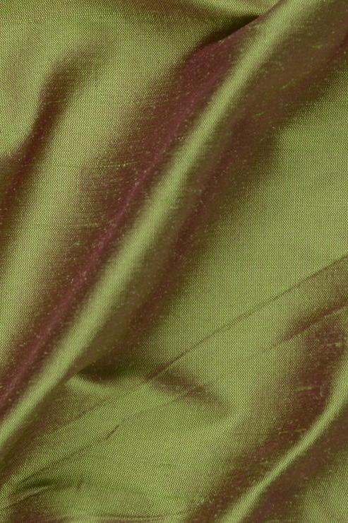 Christmas Green Red Silk Shantung 54 inch Fabric