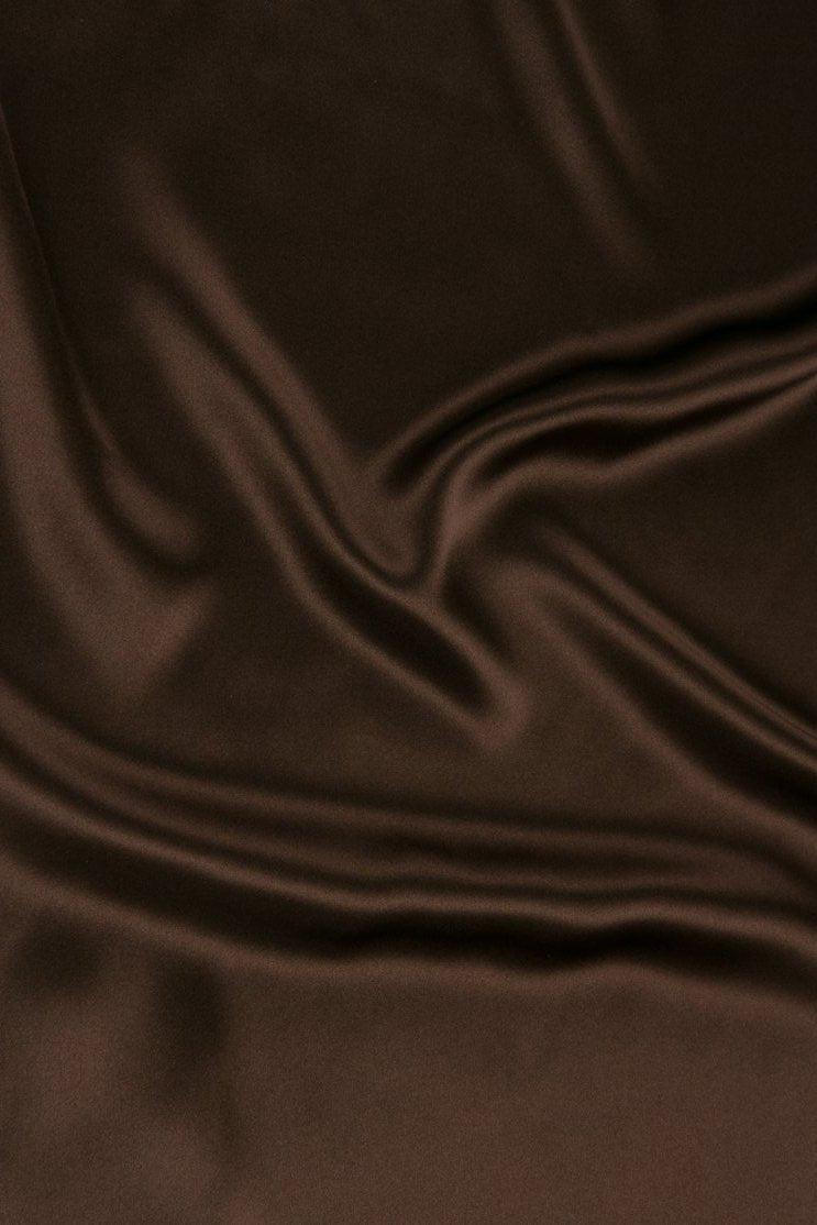 Chocolate Charmeuse Silk Fabric