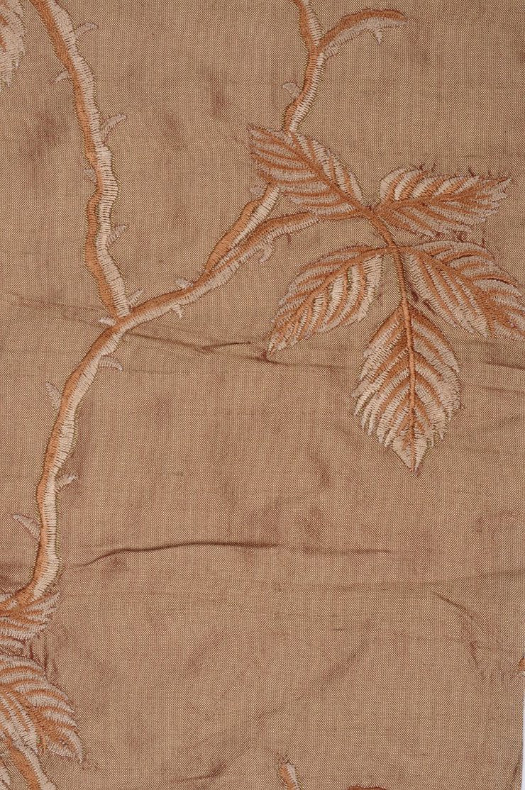 Copper Embroidered Dupioni Silk 218 Fabric