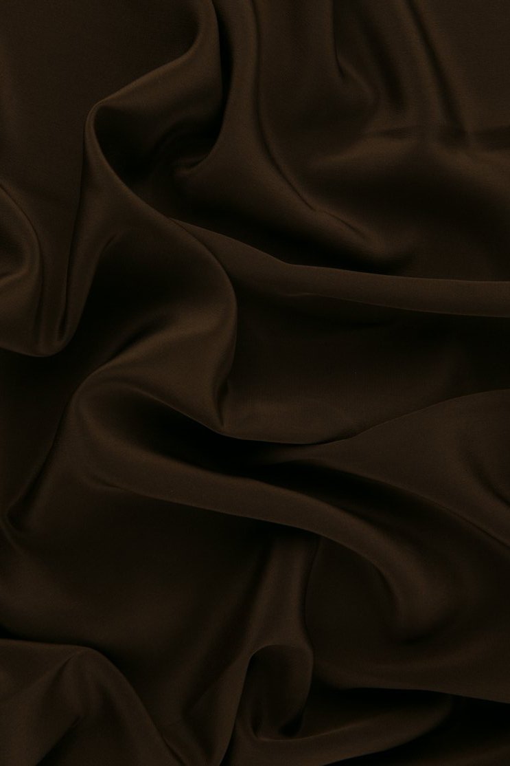 Copper Brown Silk Crepe de Chine Fabric