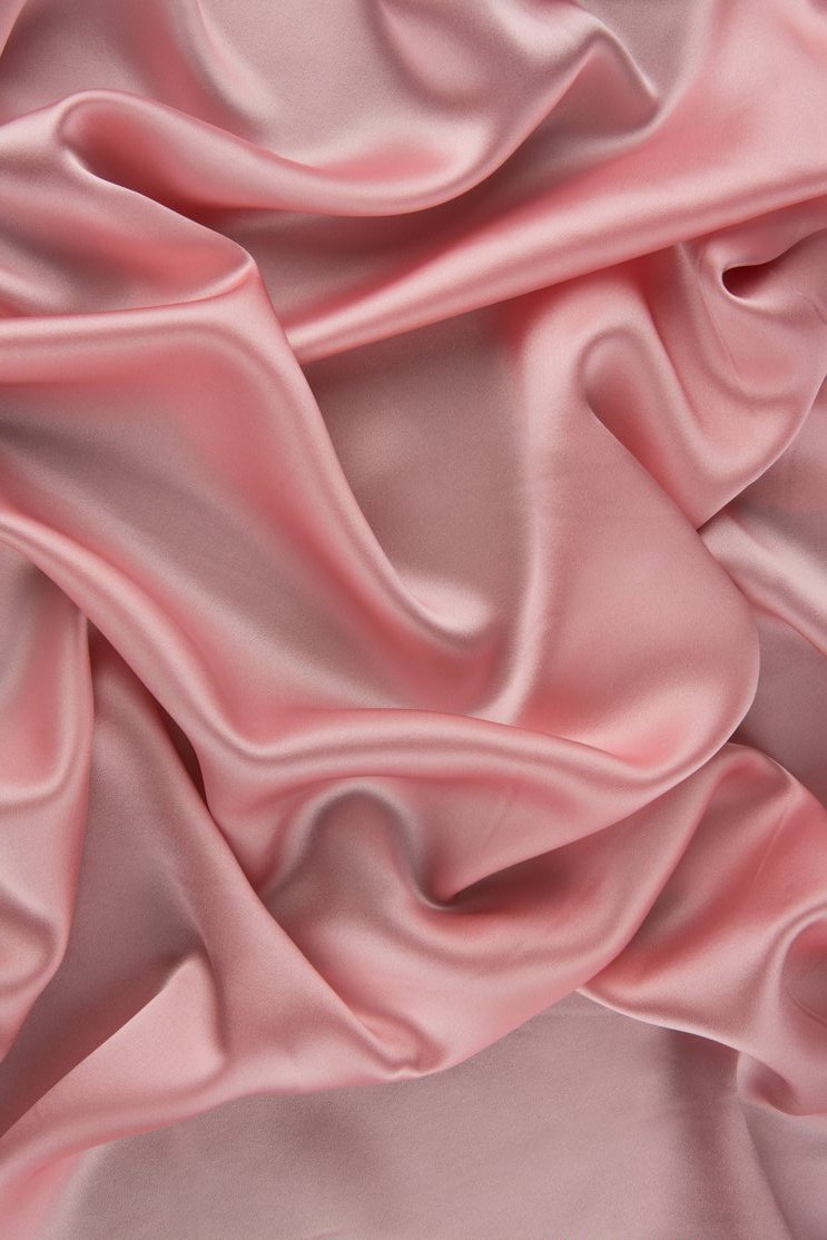 Coral Blush Charmeuse Silk Fabric