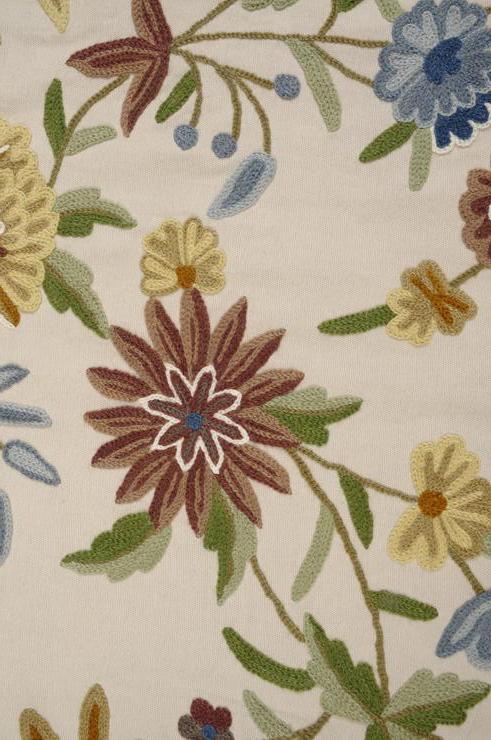 Anemone Cream Crewel Fabric