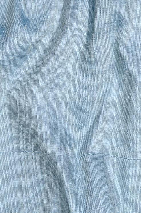 Crystal Blue Silk Shantung 54 inch Fabric