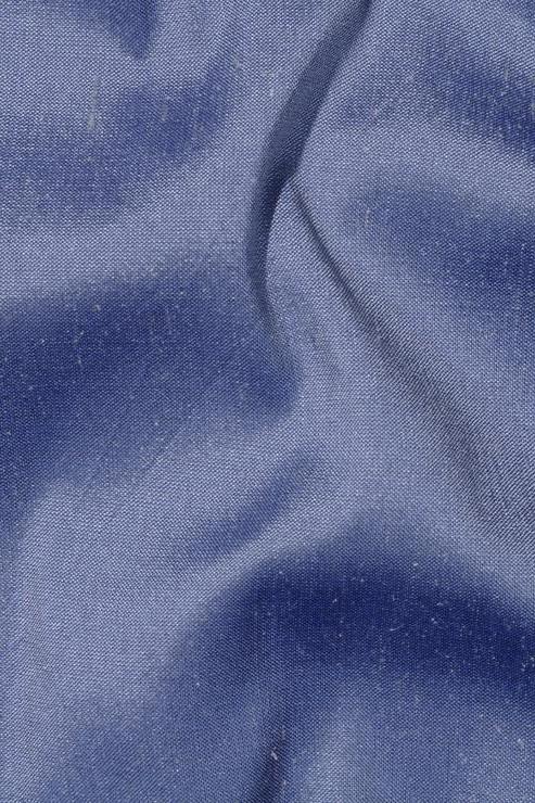 Dark Denim Silk Shantung 54 inch Fabric