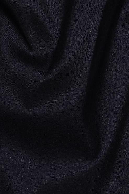 Dark Navy Silk Shantung 54 inch Fabric