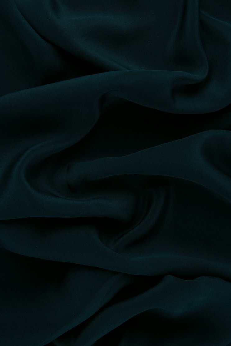 Dark Teal Silk Crepe de Chine Fabric