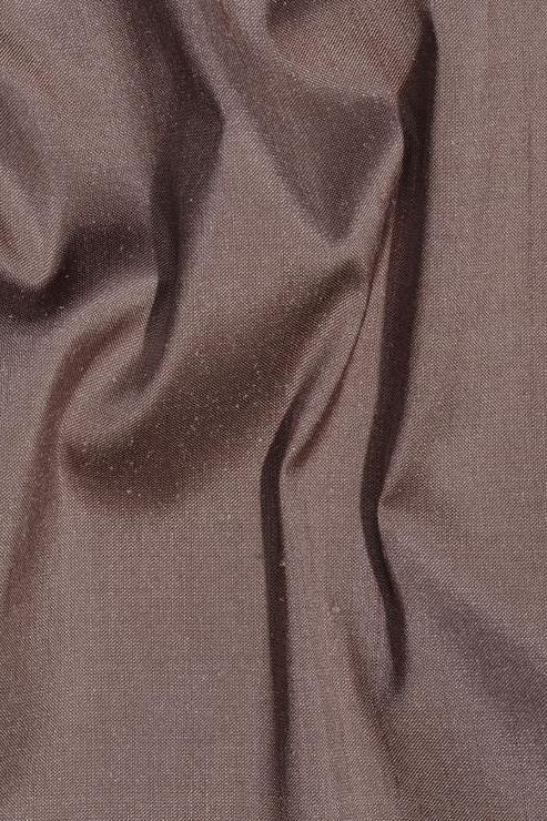Deep Walnut Silk Shantung 54 inch Fabric