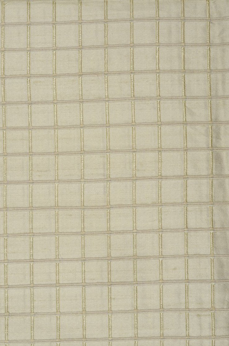 Dusty Beige Silk Shantung Windowpane 54 inch Fabric