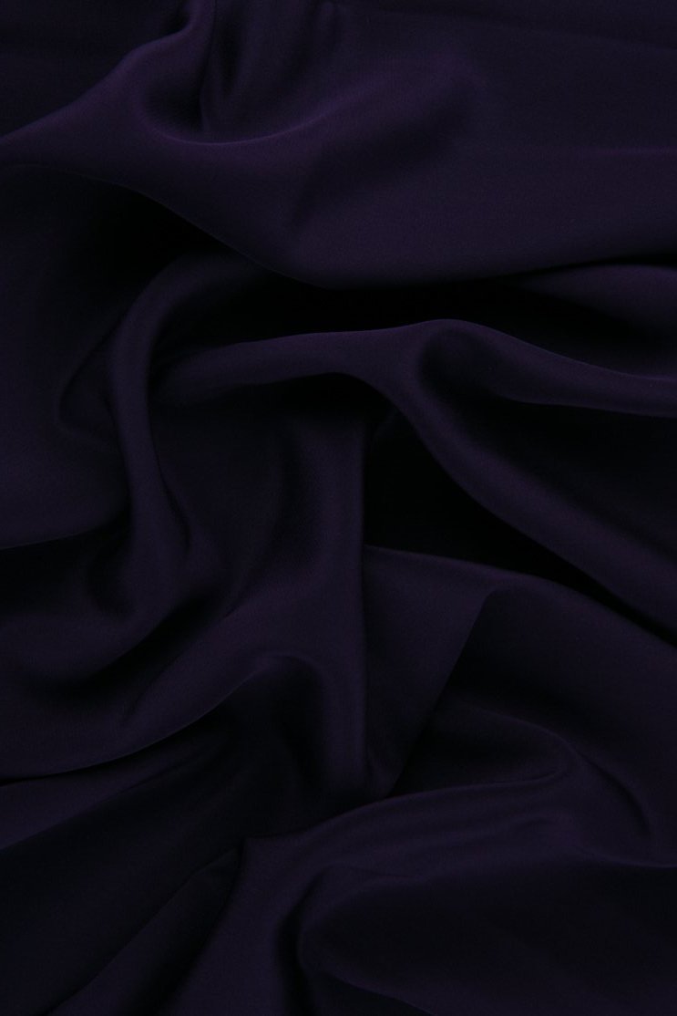 Eggplant Silk Crepe de Chine Fabric