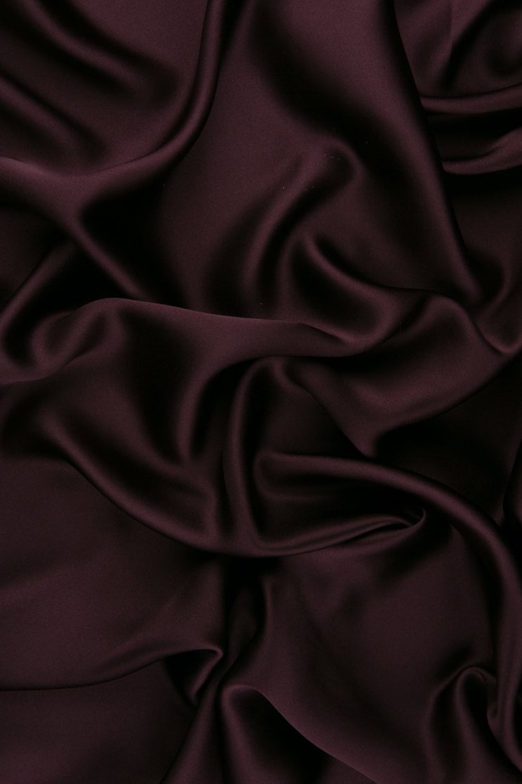 Eggplant Charmeuse Silk Fabric