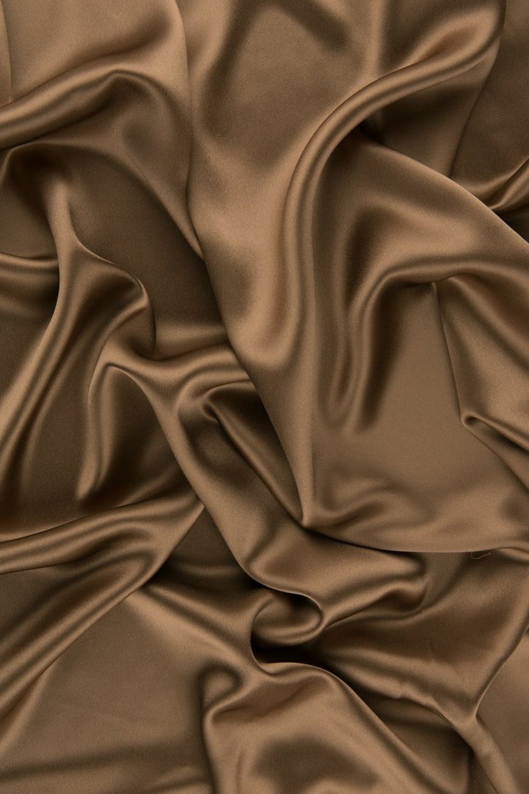 Ermine Brown Charmeuse Silk Fabric