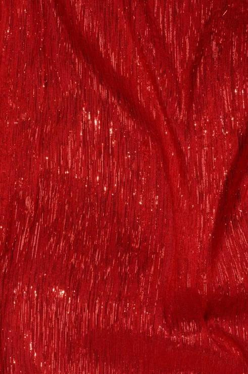 Fiery Red Metallic Shantung Silk Fabric