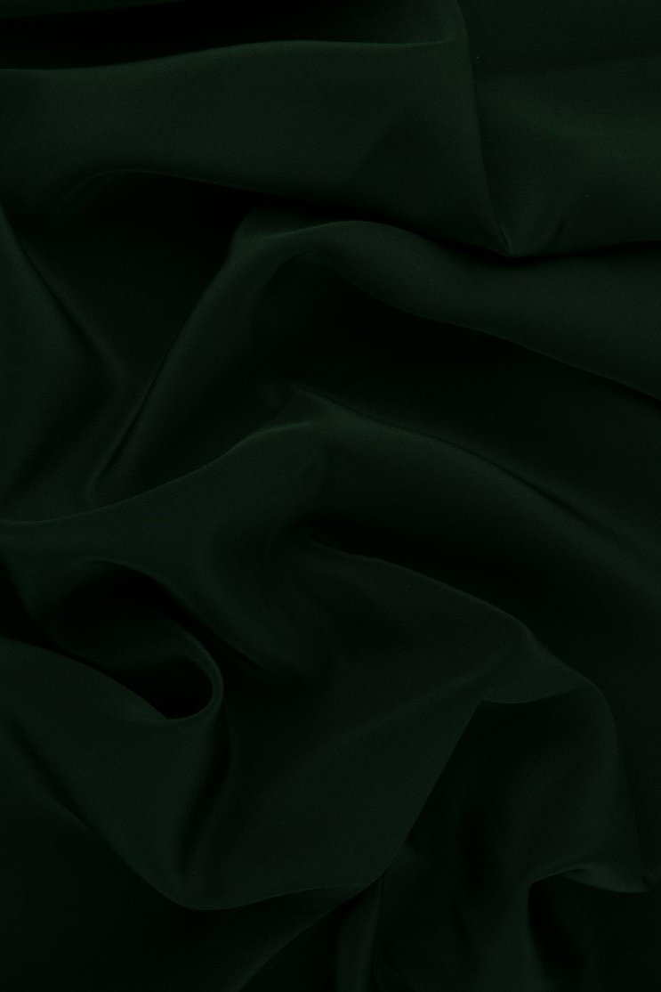 Forest Green Silk Crepe de Chine Fabric