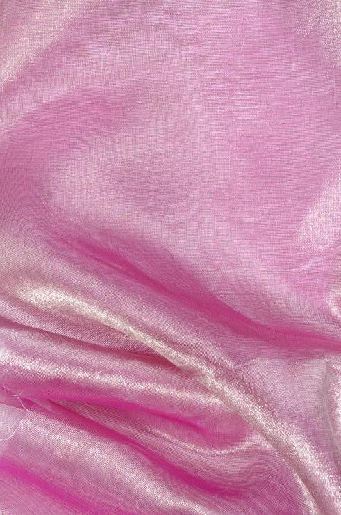 Fuchsia Silver Metallic Organza Fabric