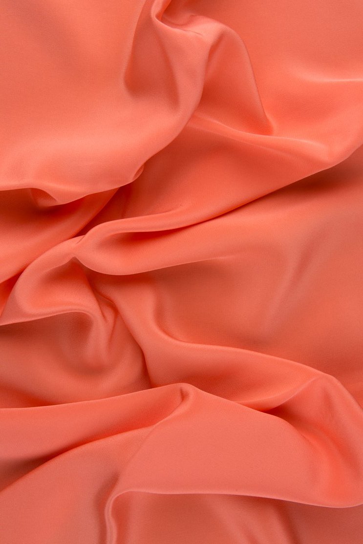 Georgia Peach Silk Crepe de Chine Fabric