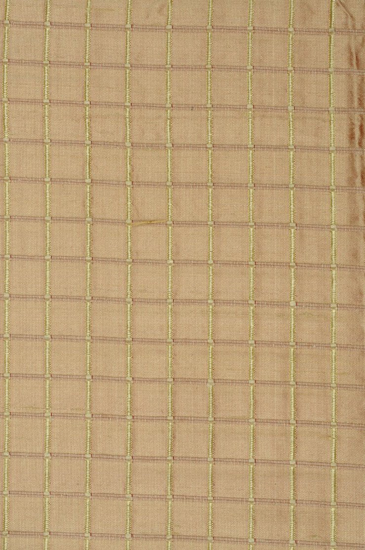 Golden Red Silk Shantung Windowpane 54 inch Fabric