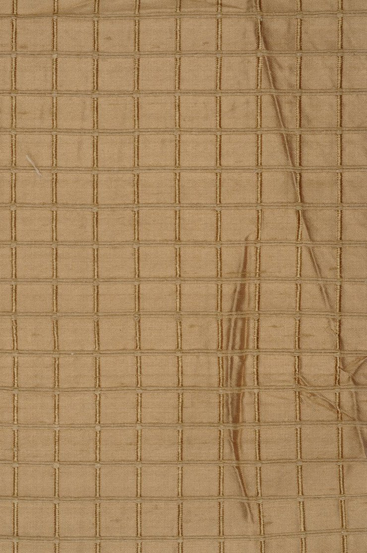 Golden Sand Silk Shantung Windowpane 54 inch Fabric