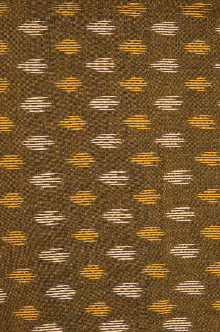 Green Gold Cotton Ikat 87 Fabric