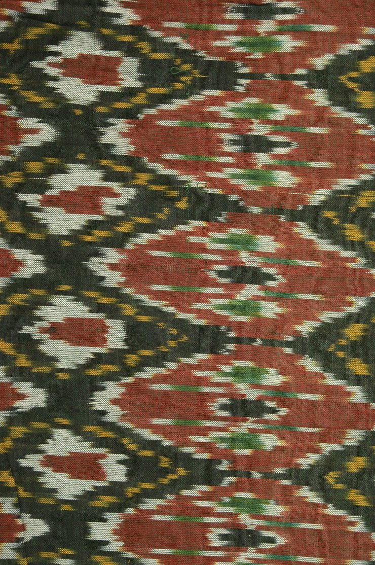 Green Cotton Ikat 022 Fabric