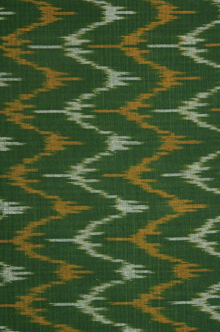 Green Cotton Ikat 095 Fabric