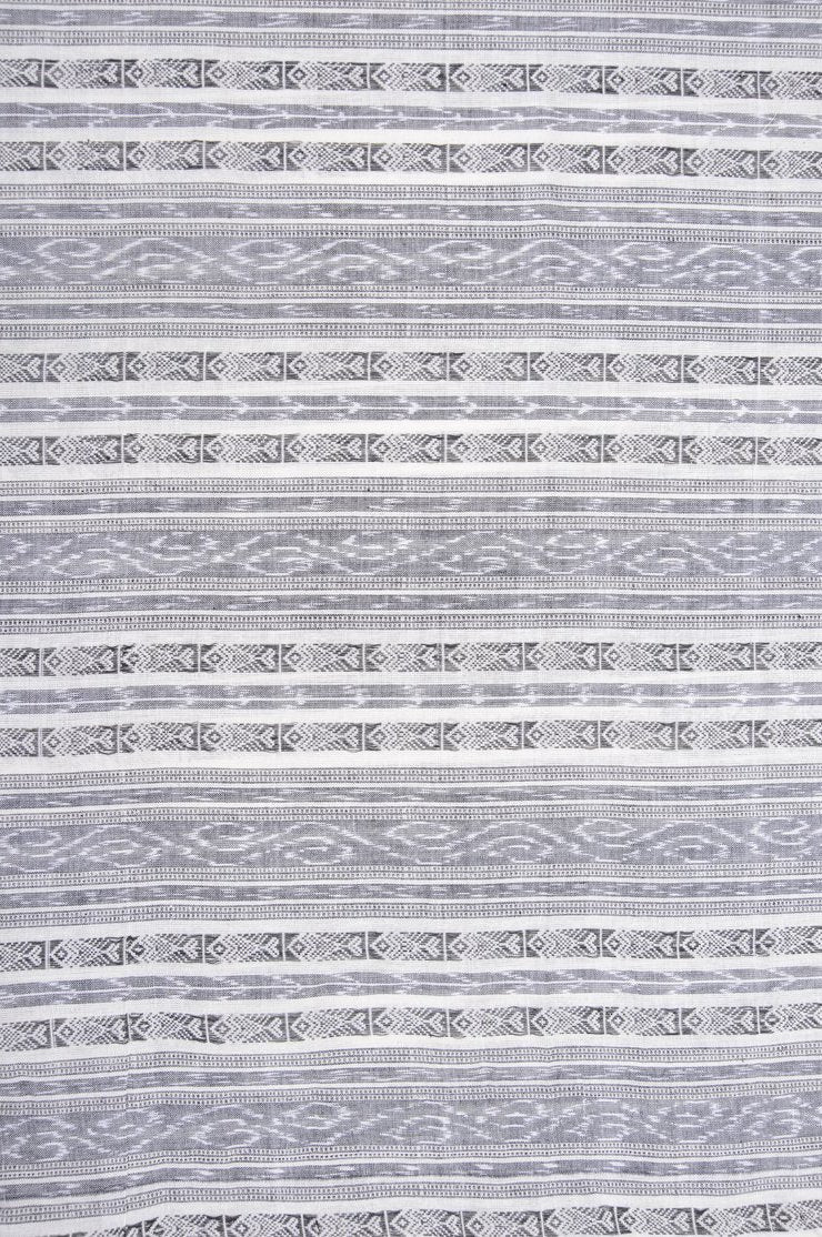 Grey/White Cotton Ikat 131 Fabric