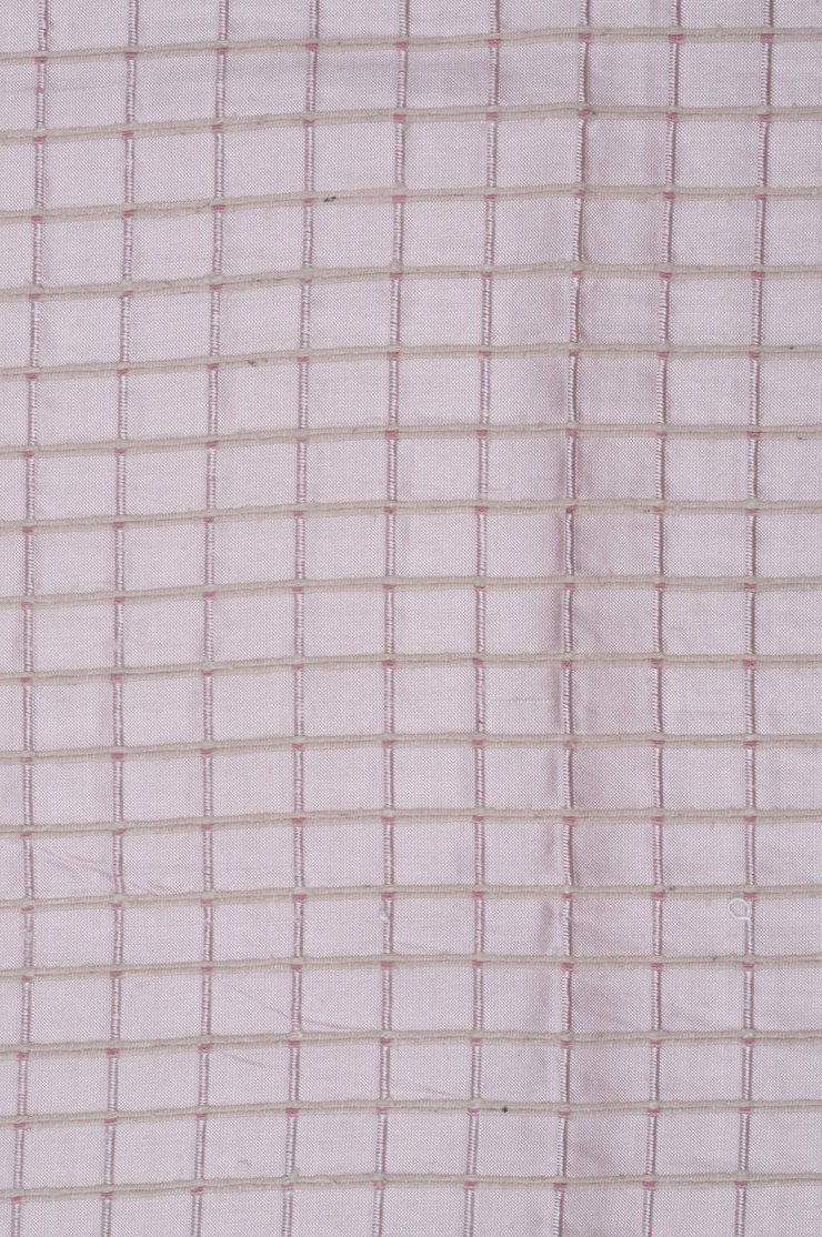 Heavenly Pink Silk Shantung Windowpane 44 inch Fabric