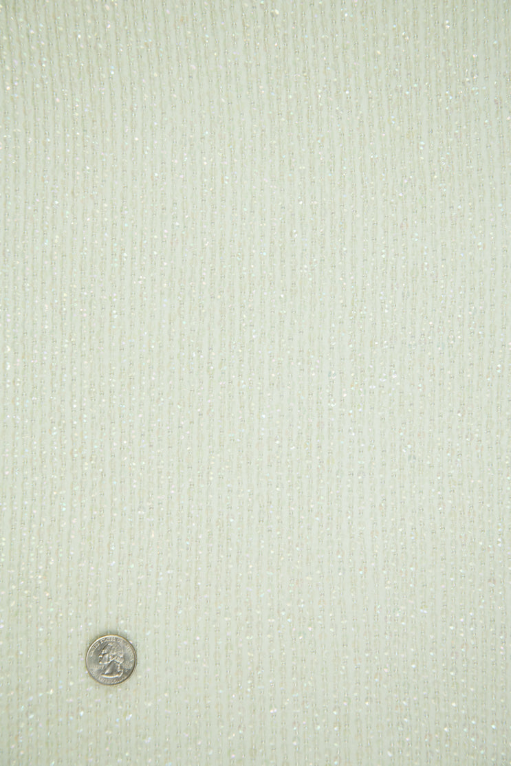 Ivory Sequins and Beads on Silk Chiffon Fabric