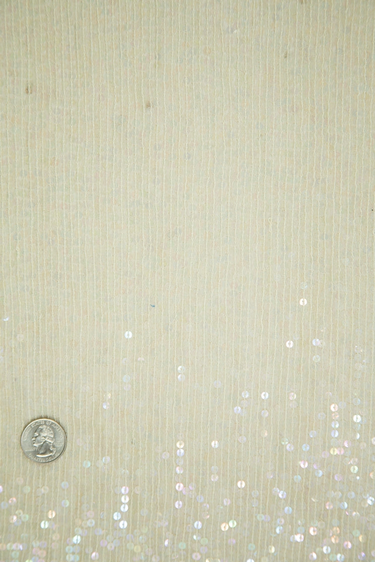 Khaki Sequins and Beads on Silk Chiffon JEC-132-2 Fabric