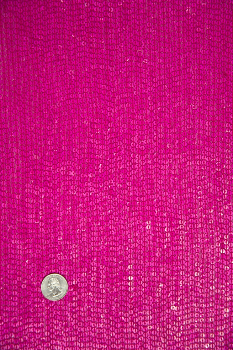 Fuchsia Sequins and Beads on Silk Chiffon JEC-132-63 Fabric