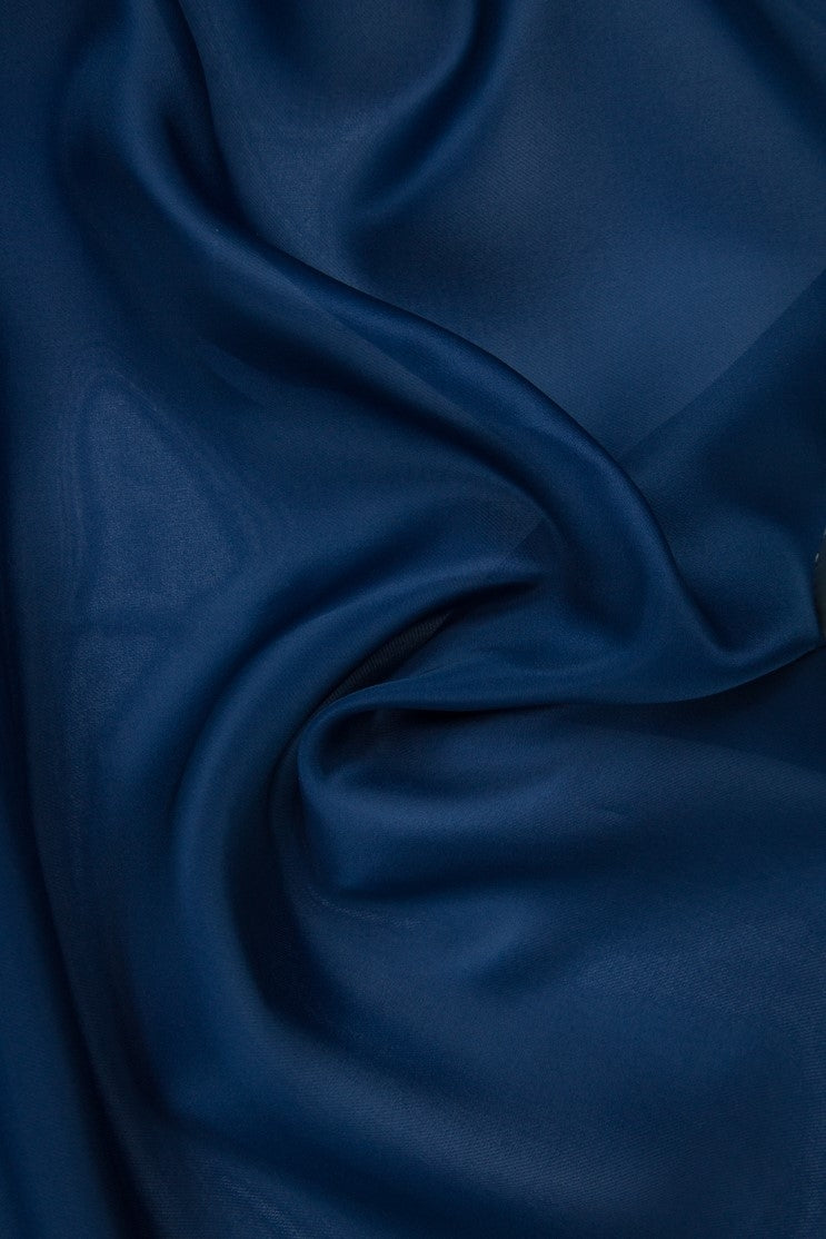 Dark Blue Silk Gazar Fabric