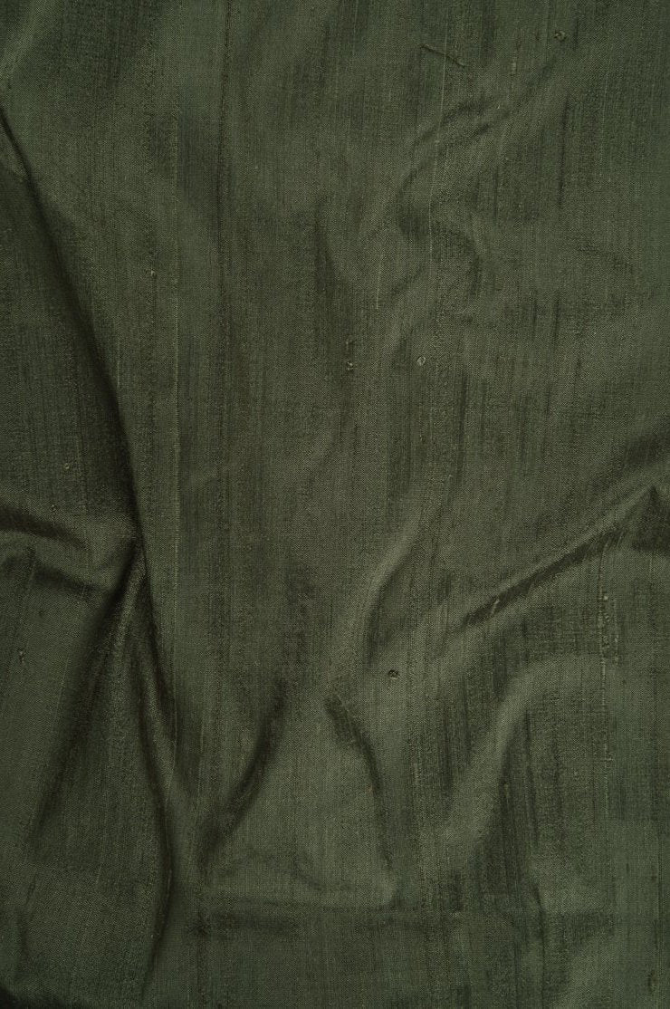 Kombu Green Dupioni Silk Fabric