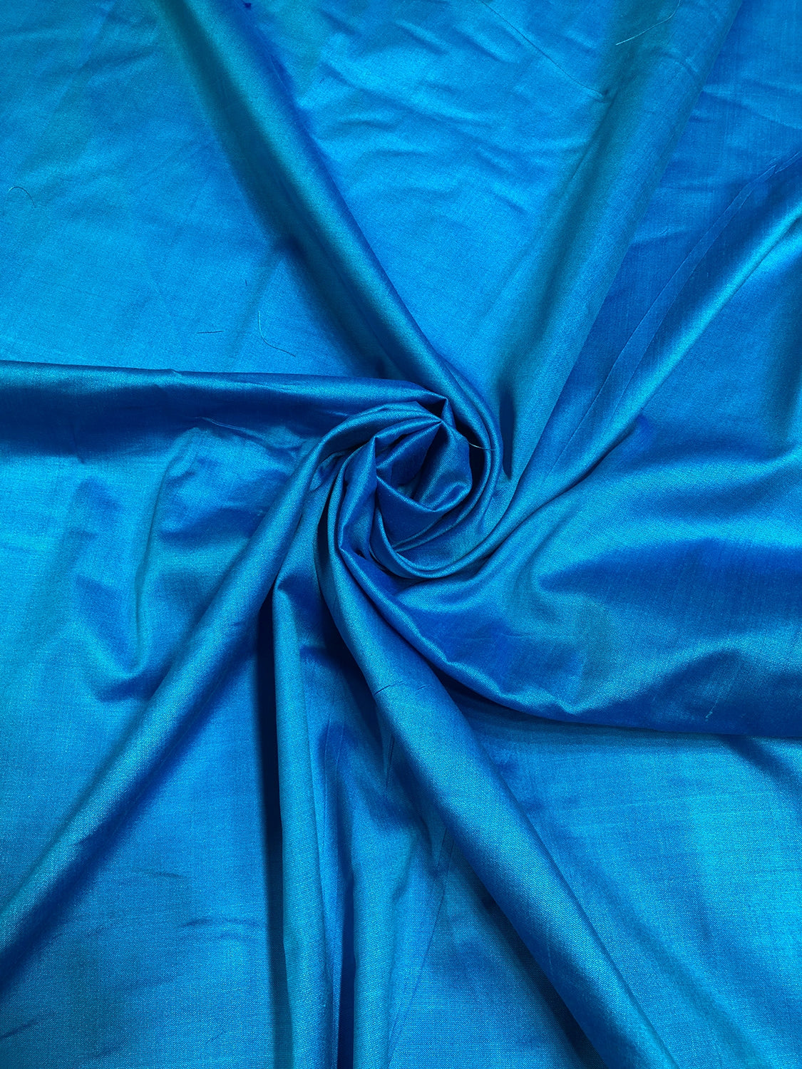 Vivid Blue Spun Silk Fabric
