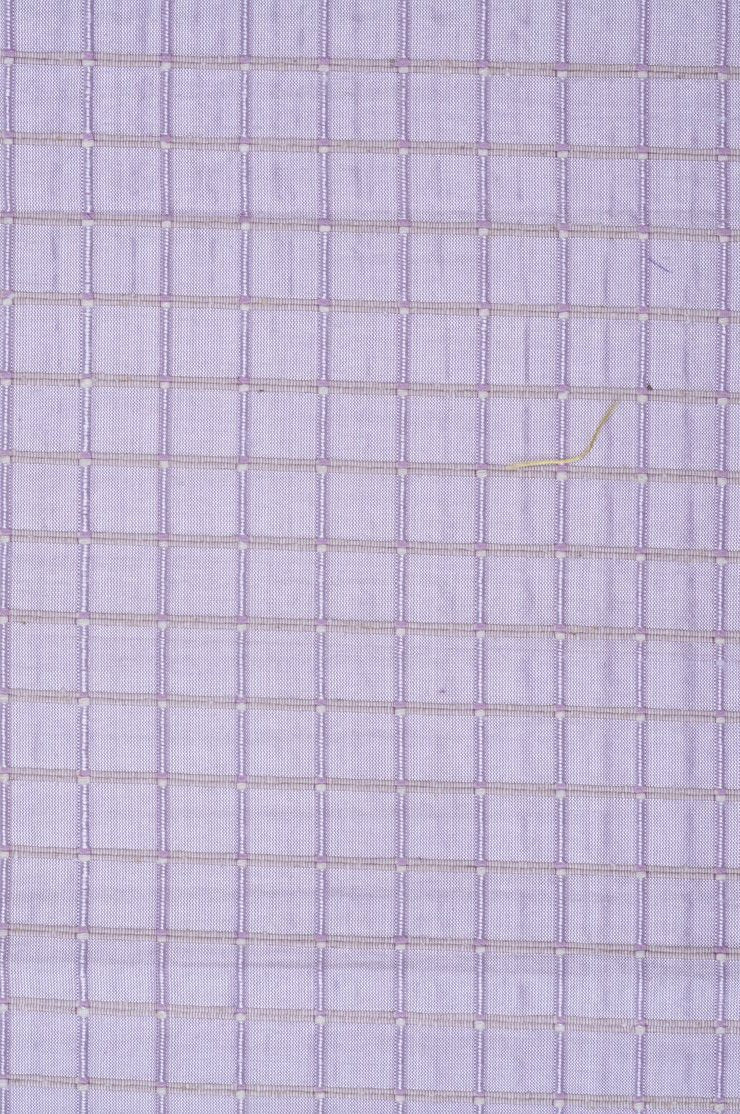 Lavender Lilac Silk Shantung Windowpane 44 inch Fabric