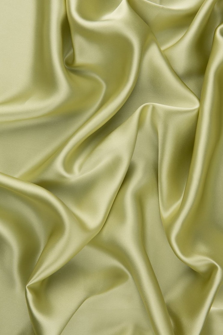 Lemon Grass Green Charmeuse Silk Fabric
