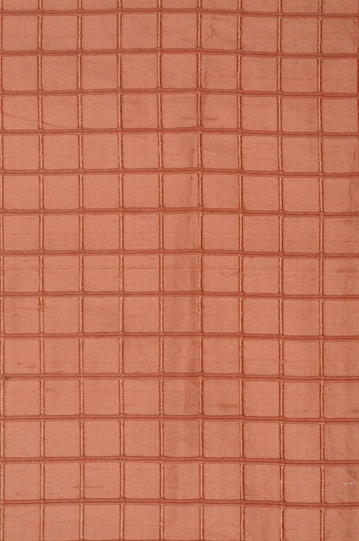Light Orange Silk Shantung Windowpane 44 inch Fabric