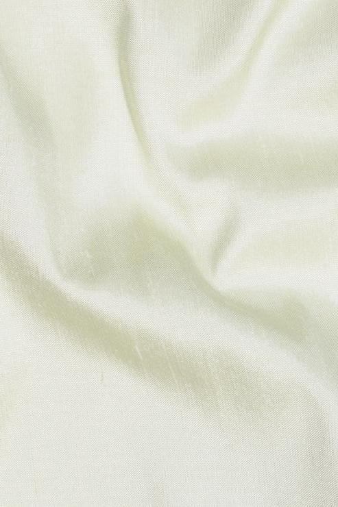 Lime Green Cream Silk Shantung 54 inch Fabric