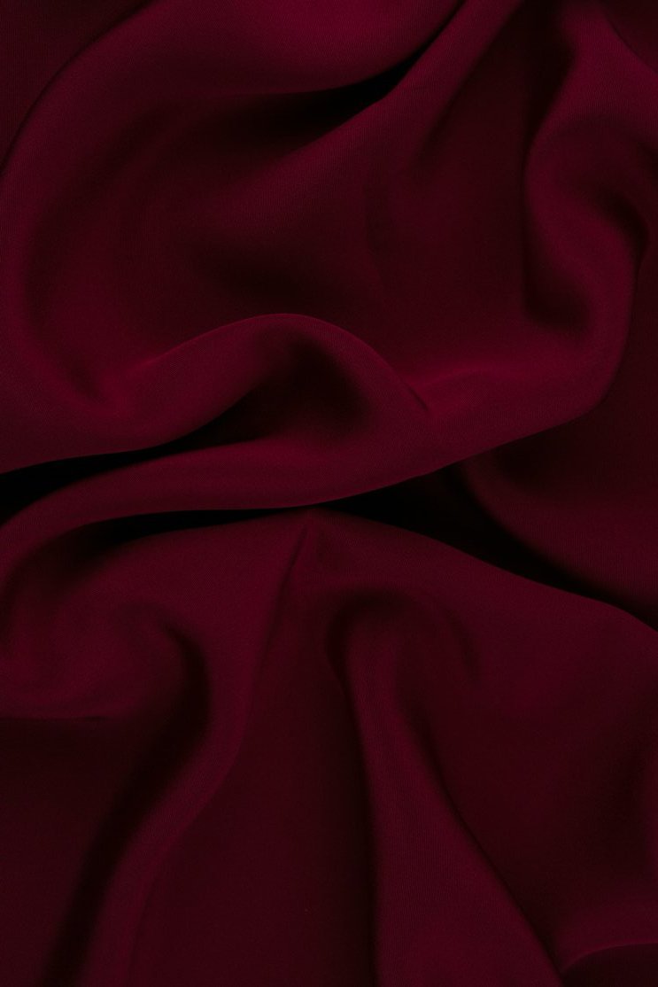 Maroon Silk 4-Ply Crepe Fabric