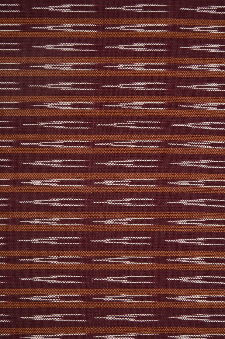Maroon Red Cotton Ikat 99 Fabric