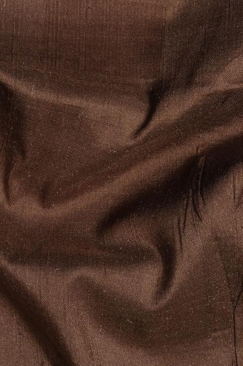 Mocha Brown Silk Shantung 54 inch Fabric