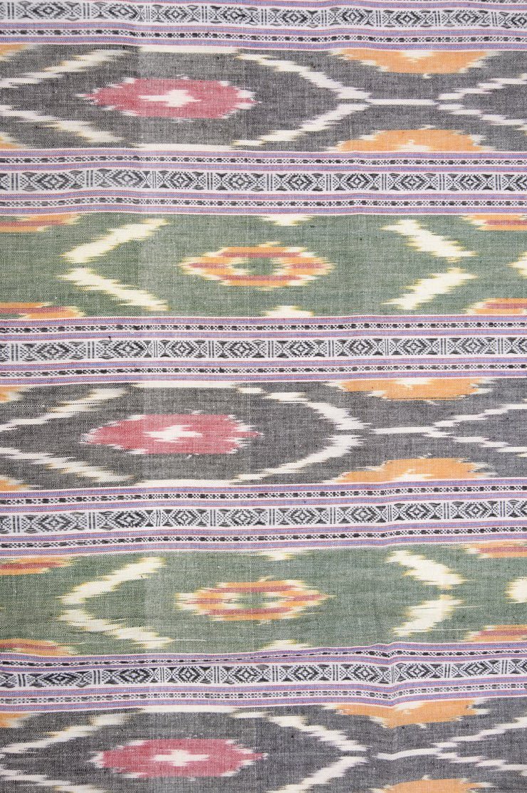 Multi-Color Cotton Ikat 93 Fabric